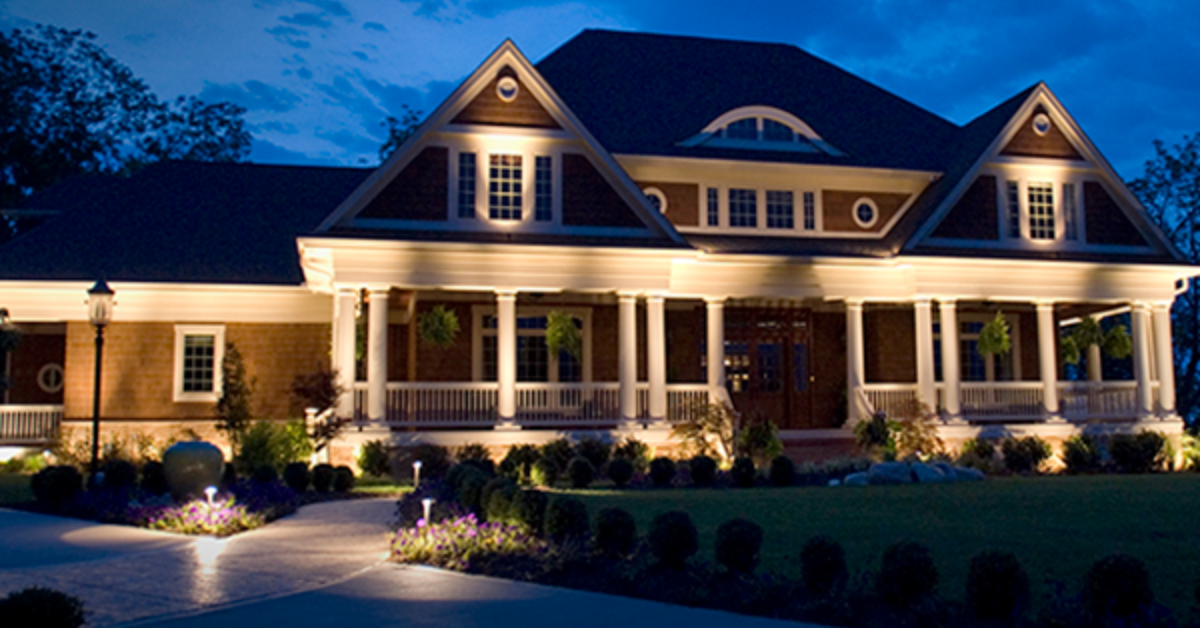 Architectural lighting highlighting the features of a modern home
