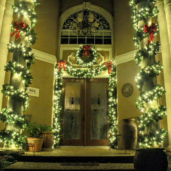 Professional lighting installation team in uniform